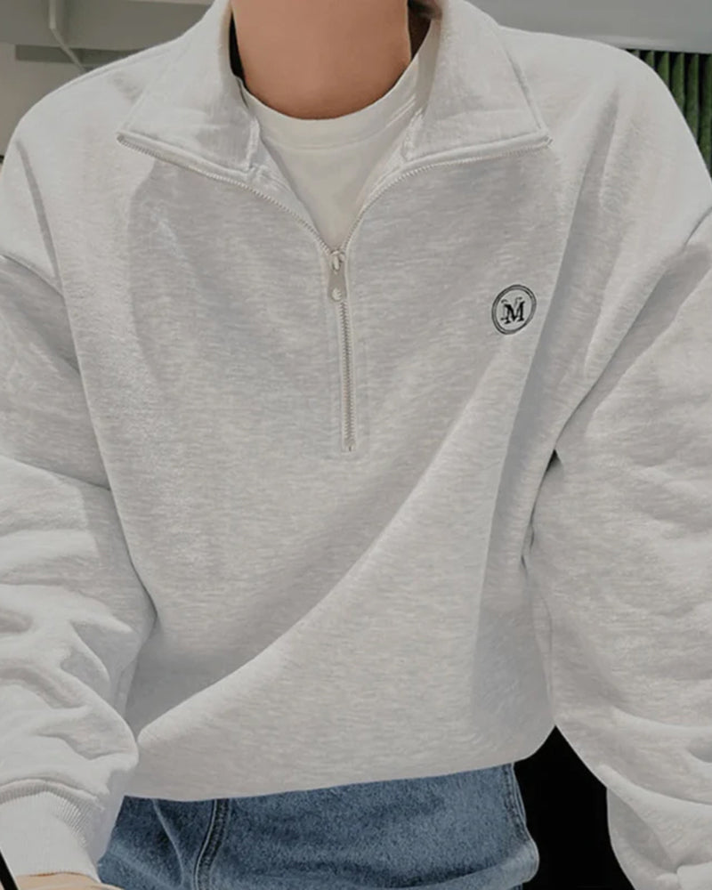 Cannes – Sudadera Premium 100% Algodón Orgánico (Media Cremallera)