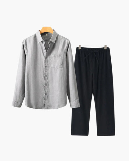 St. Tropez – Conjunto de Lino Premium (2 piezas, Manga Larga)