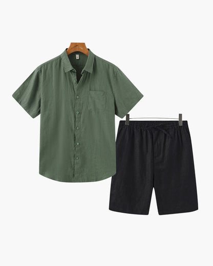 Riviera II – Conjunto de Lino Premium (Camisa y Bermudas)