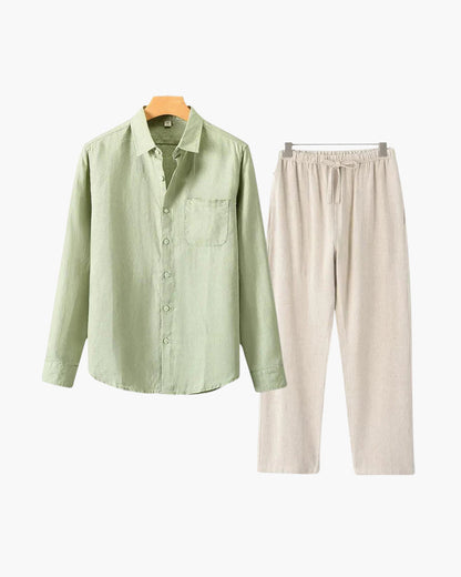 St. Tropez – Conjunto de Lino Premium (2 piezas, Manga Larga)