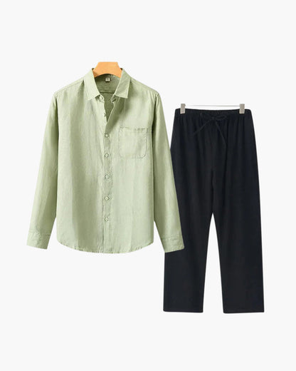 St. Tropez – Conjunto de Lino Premium (2 piezas, Manga Larga)