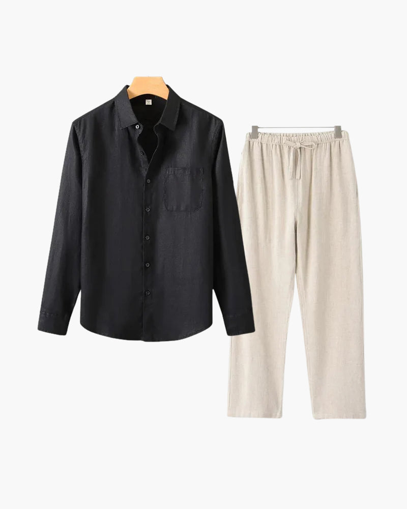 St. Tropez – Conjunto de Lino Premium (2 piezas, Manga Larga)