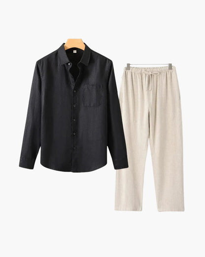 St. Tropez – Conjunto de Lino Premium (2 piezas, Manga Larga)