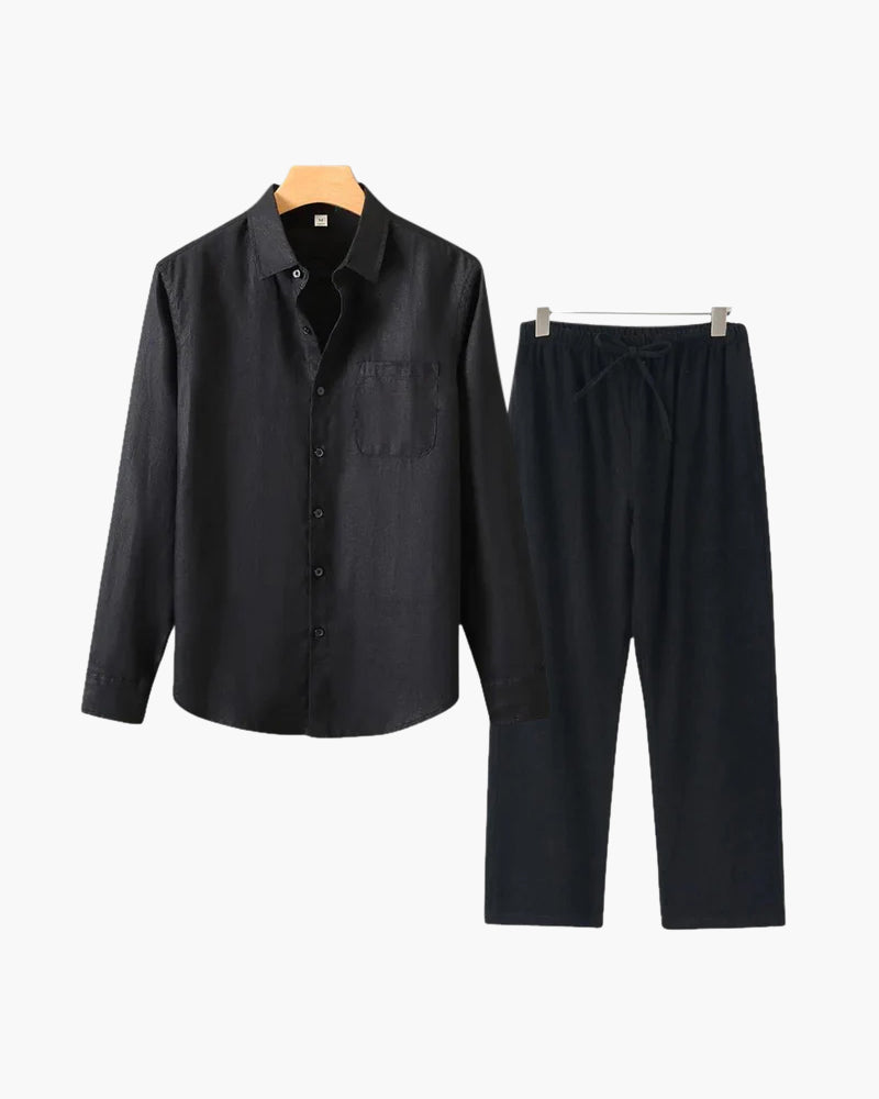 St. Tropez – Conjunto de Lino Premium (2 piezas, Manga Larga)