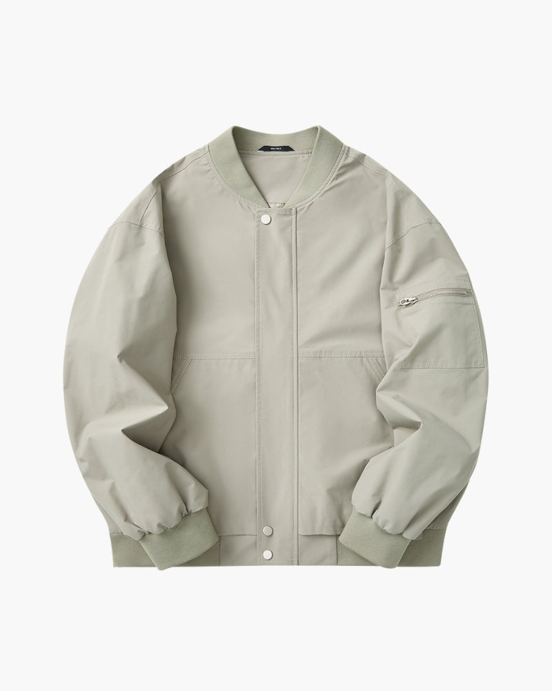 Stockholm – Chaqueta Bomber Minimalista (Sin Cuello)