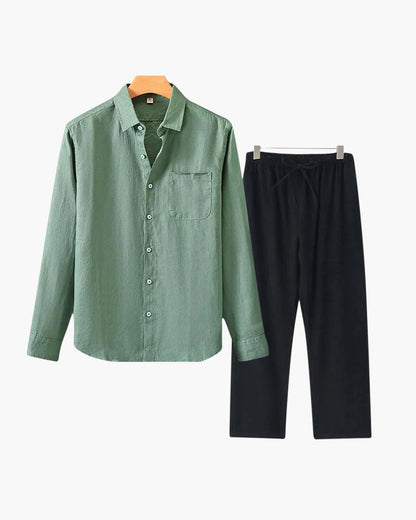 St. Tropez – Conjunto de Lino Premium (2 piezas, Manga Larga)