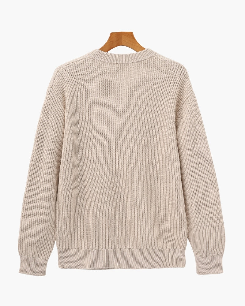 Edinburgh – Jersey de Punto Acanalado Grueso (Cuello Redondo)