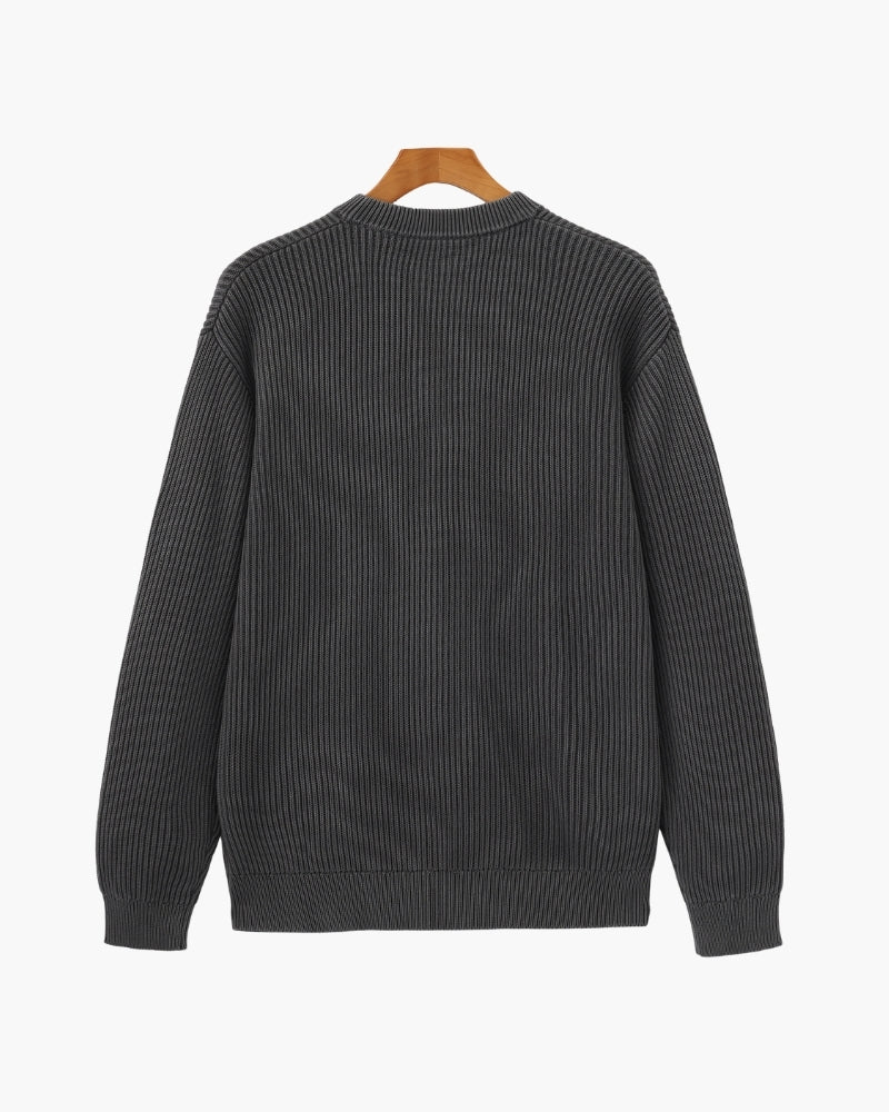Edinburgh – Jersey de Punto Acanalado Grueso (Cuello Redondo)