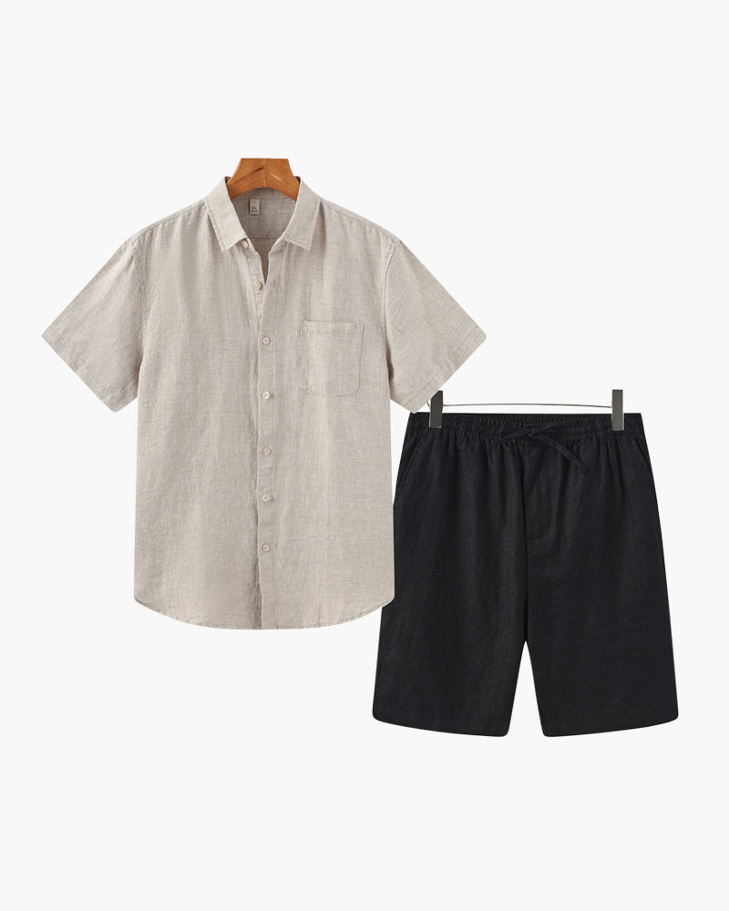 Riviera II – Conjunto de Lino Premium (Camisa y Bermudas)