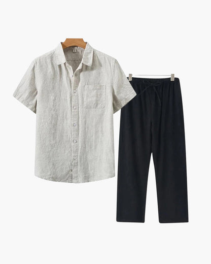 Palermo – Conjunto de Lino Premium (2 piezas, Manga Corta)