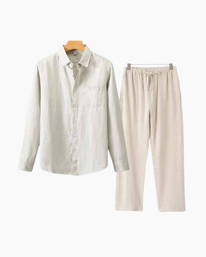 St. Tropez – Conjunto de Lino Premium (2 piezas, Manga Larga)