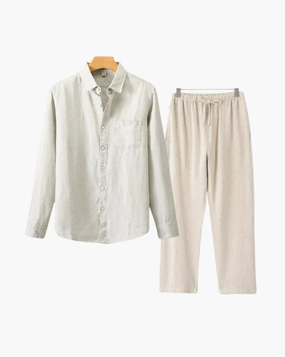 St. Tropez – Conjunto de Lino Premium (2 piezas, Manga Larga)