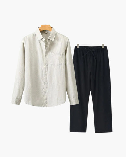 St. Tropez – Conjunto de Lino Premium (2 piezas, Manga Larga)