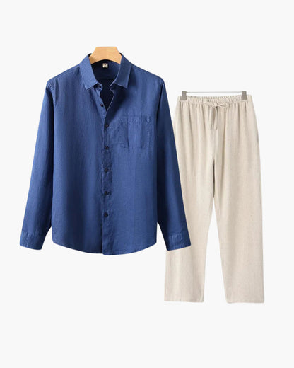 St. Tropez – Conjunto de Lino Premium (2 piezas, Manga Larga)