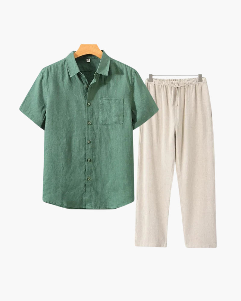 Palermo – Conjunto de Lino Premium (2 piezas, Manga Corta)