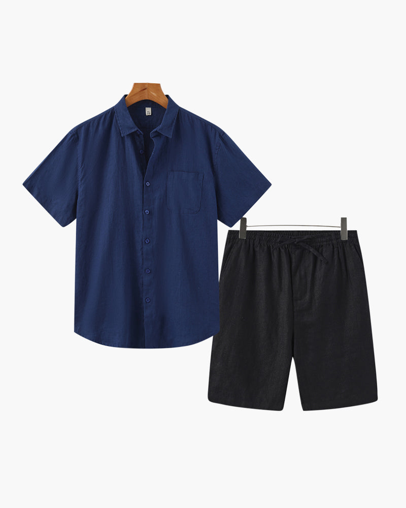 Riviera II – Conjunto de Lino Premium (Camisa y Bermudas)