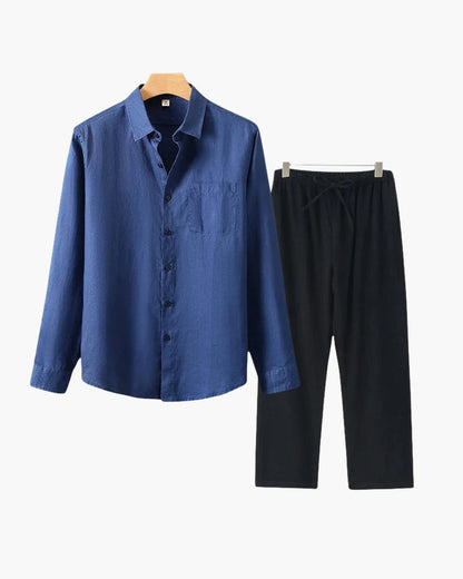 St. Tropez – Conjunto de Lino Premium (2 piezas, Manga Larga)