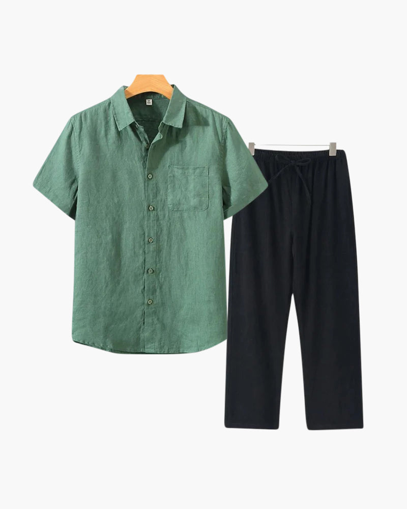 Palermo – Conjunto de Lino Premium (2 piezas, Manga Corta)