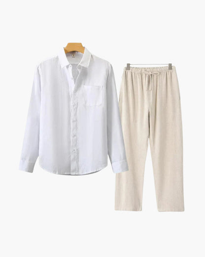 St. Tropez – Conjunto de Lino Premium (2 piezas, Manga Larga)