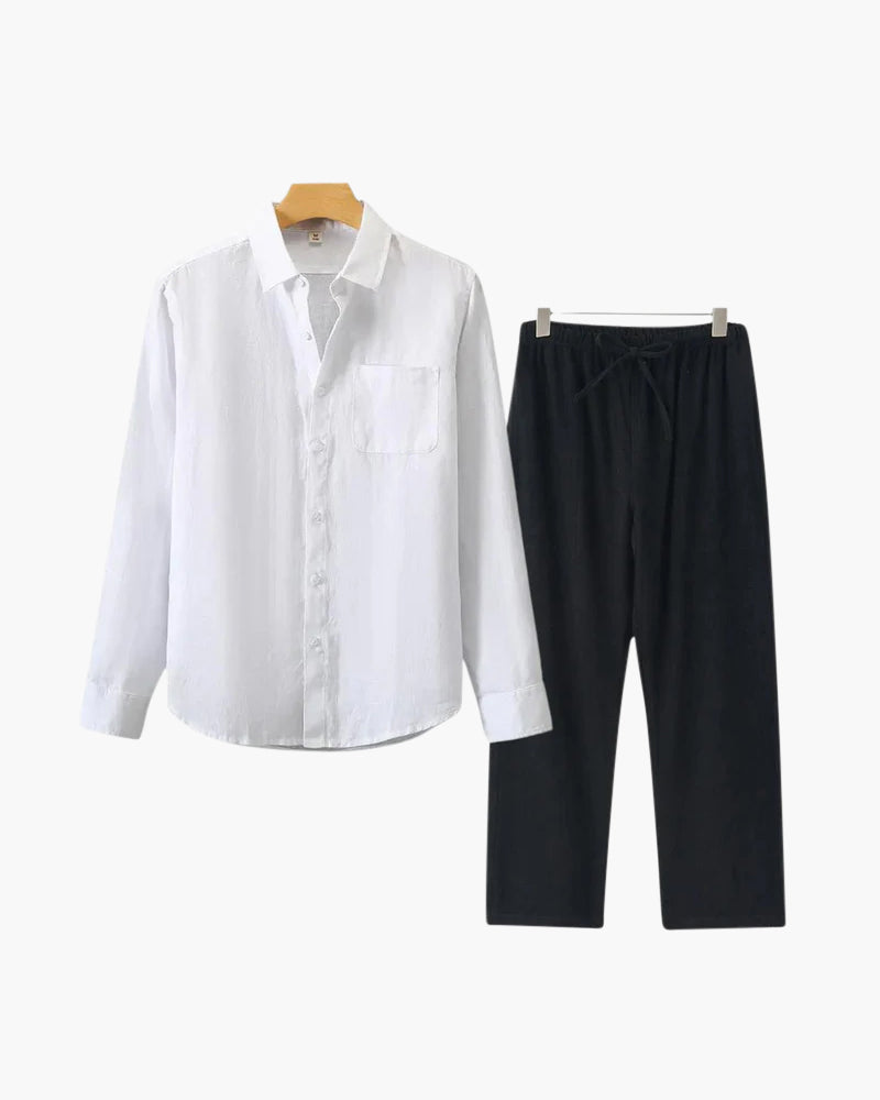 St. Tropez – Conjunto de Lino Premium (2 piezas, Manga Larga)