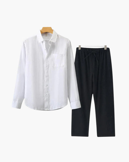 St. Tropez – Conjunto de Lino Premium (2 piezas, Manga Larga)