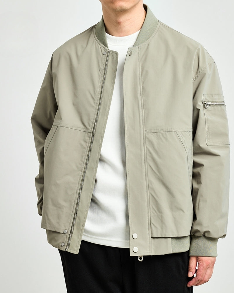 Stockholm – Chaqueta Bomber Minimalista (Sin Cuello)