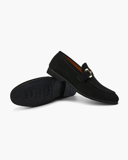 Firenze – Mocasín Premium con Hebilla Dorada (Ante)
