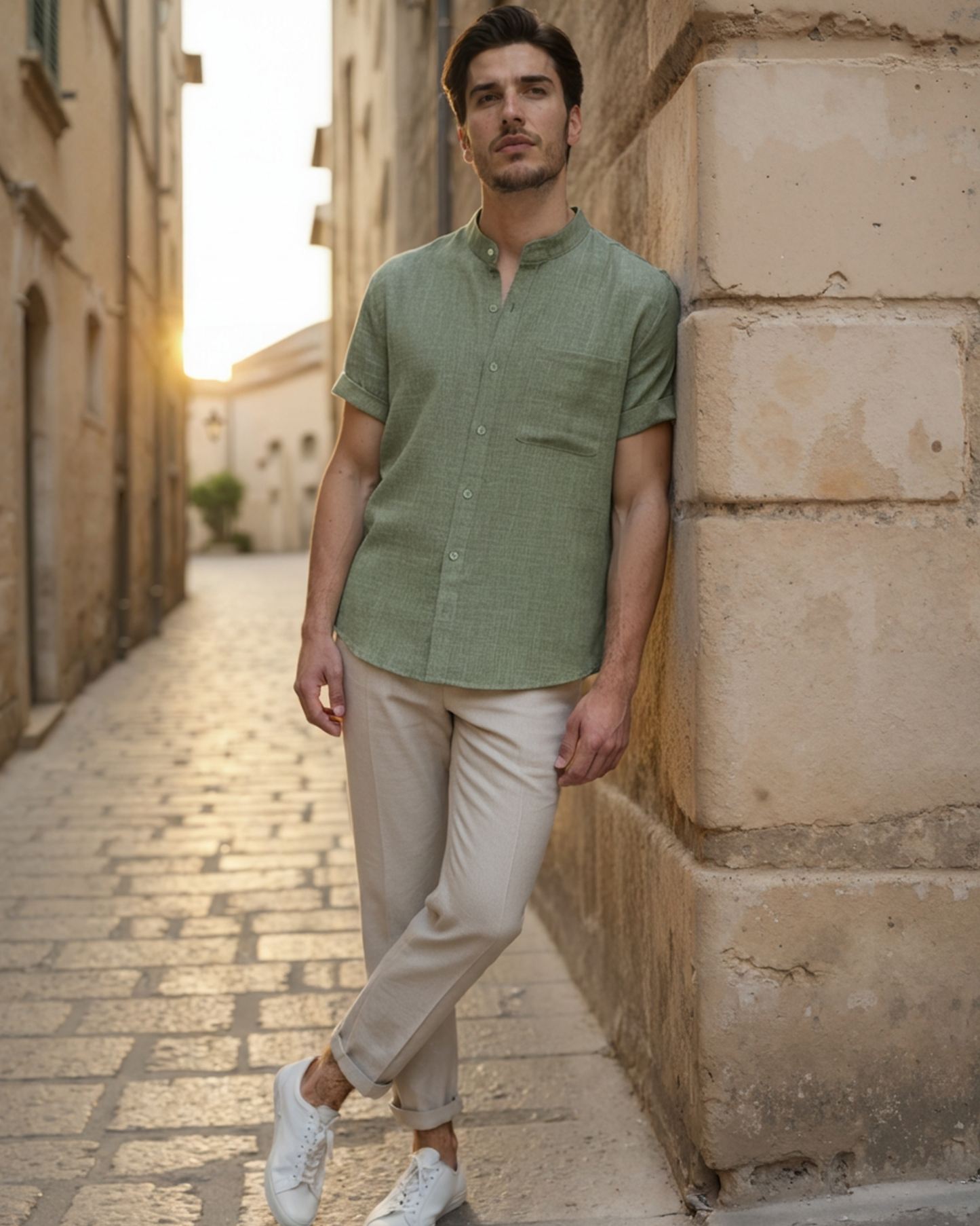 Mandarin – Camisa de Verano Premium (Cuello Mao)