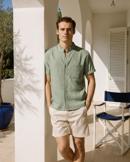 Mandarin – Camisa de Verano Premium (Cuello Mao)