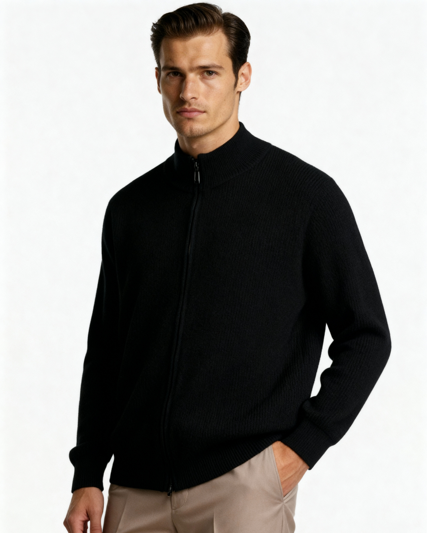 Sylt – Chaqueta de Punto 100% Cachemira (Con Cremallera)