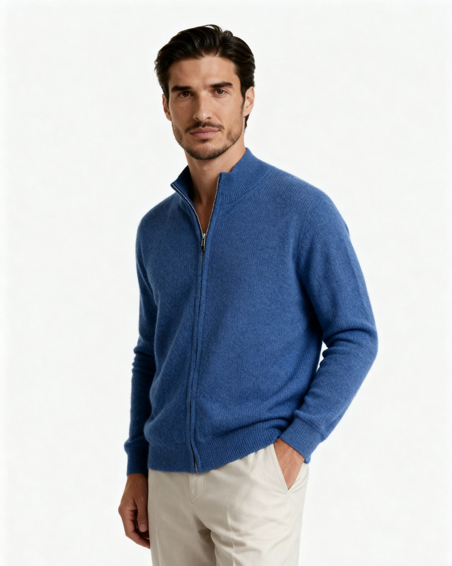 Sylt – Chaqueta de Punto 100% Cachemira (Con Cremallera)