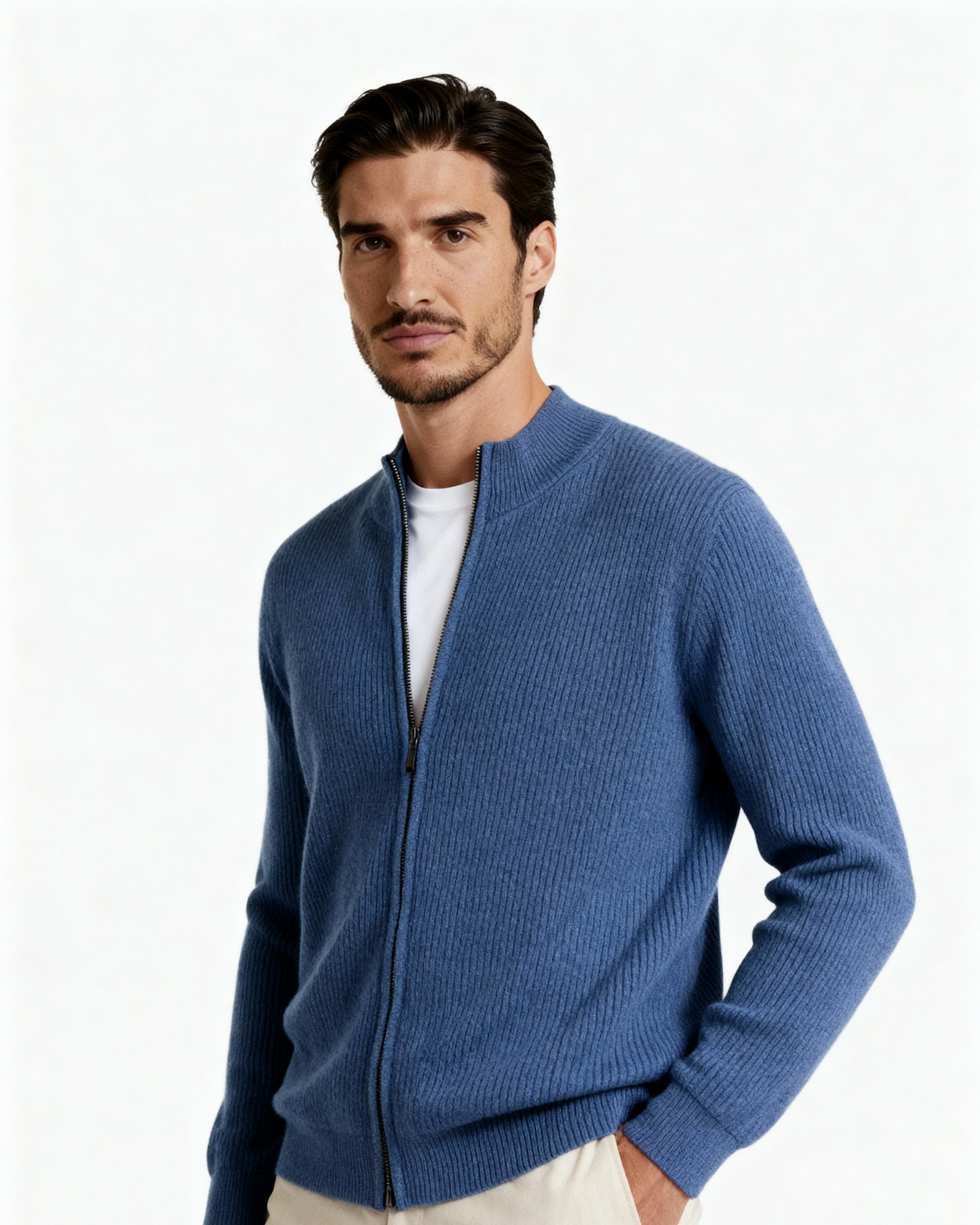 Sylt – Chaqueta de Punto 100% Cachemira (Con Cremallera)