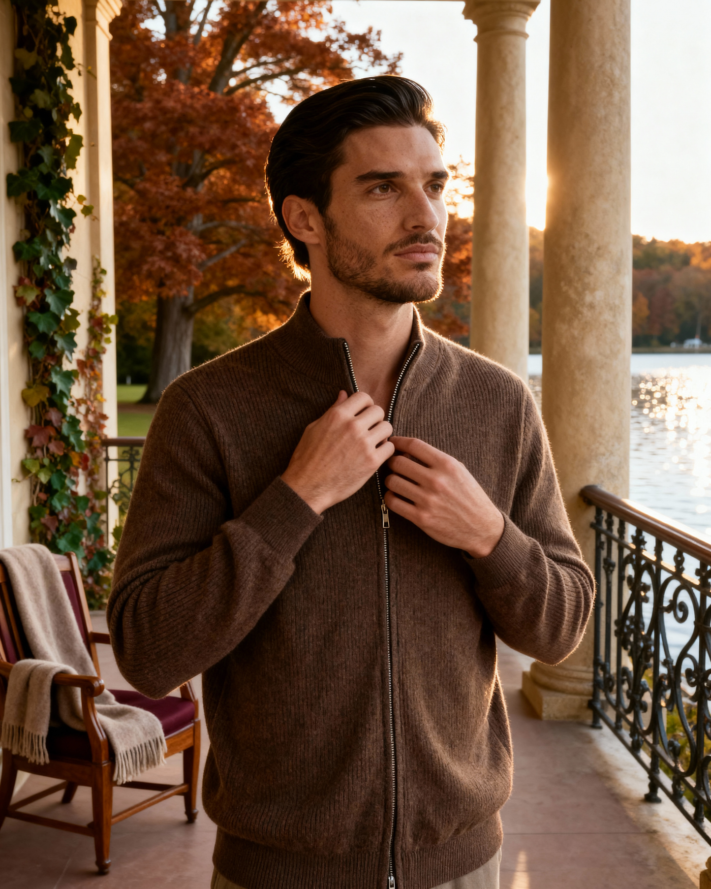 Sylt – Chaqueta de Punto 100% Cachemira (Con Cremallera)